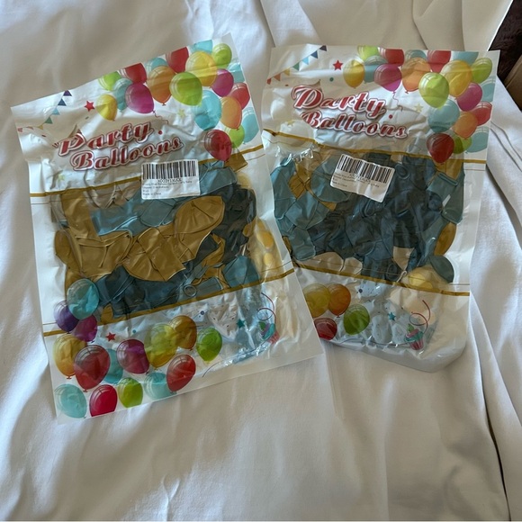 Balloon Pack - Dusty Blue and Gold - Picture 1 of 3